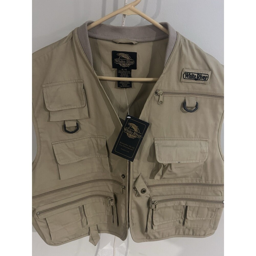 White River Fly Shop Hobbs Creek Fishing Vest - Khaki- Xl New With Tags